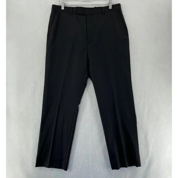 INC International Concepts Pants Men's Sz 33X30 Black Pinstripe Highrise Tapered - Picture 1 of 11